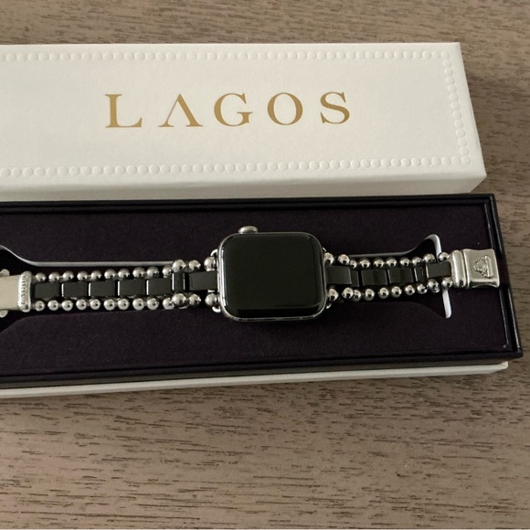 LAGOS Silver and Black Beaded Watch Band - Picture 3 of 4